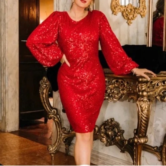 Ivy City Co Dresses & Skirts - Ivy City Co Lady Dress in Red Sequin - Medium